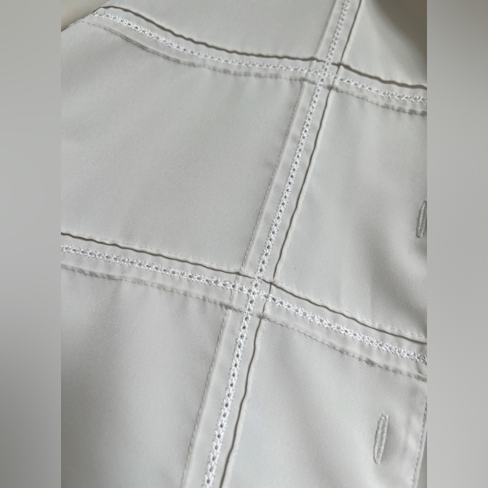90s Vintage White Alexon Button Up Knit Plaid Design Blouse Cottagecore Boho 12 - Picture 7 of 8